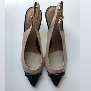 Black and Taupe Vigotti Spectator Slingbacks